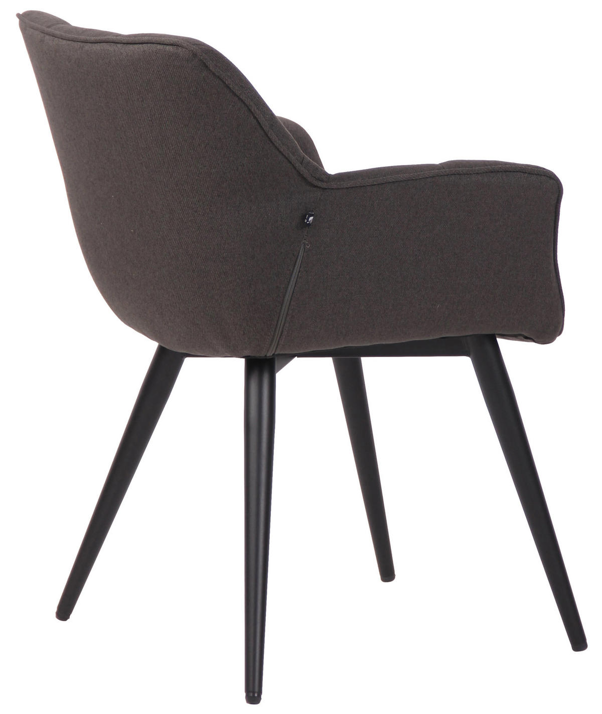 ESSZIMMERSTUHL Rosini Stoff, Gestell Metall matt Schwarz Dunkelgrau - Dunkelgrau/Schwarz, Textil/Metall (64/84/60cm) - TPFLiving