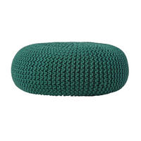 STRICK-POUF tannengrün, Bodenkissen rund 70/70/23 cm - Waldgrün, Textil (70/23/70cm) - Homescapes