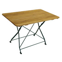 KLAPPTISCH Bad Belzig aus Robinienholz 70x110 cm, Stahlgestell Grün - Braun, Holz (70/110/72cm) - TPFGarden