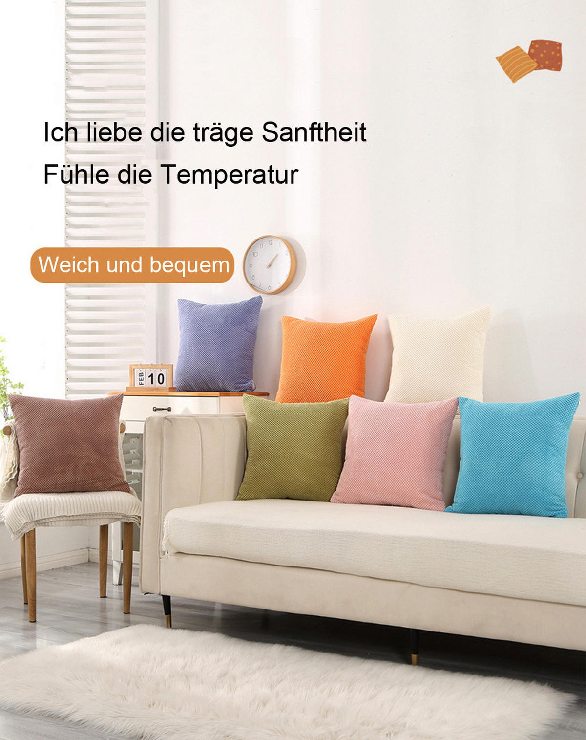 KISSENHÜLLE Polyester 45*45cm,2 Artikel - Violett, Textil (45/45cm)