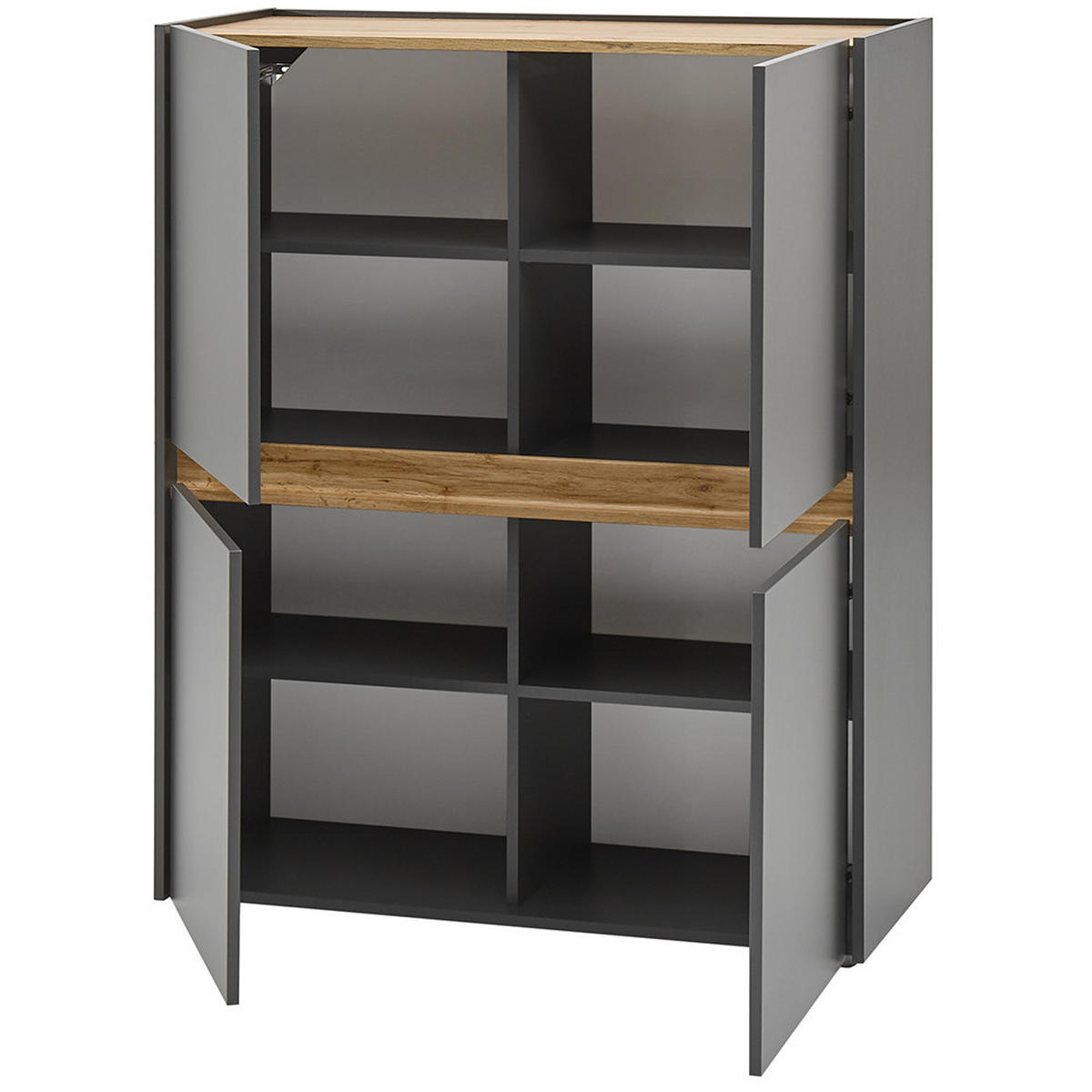 HIGHBOARD Crisp-61 - Anthrazit, Holzwerkstoff (100/120/40cm) - Lomado