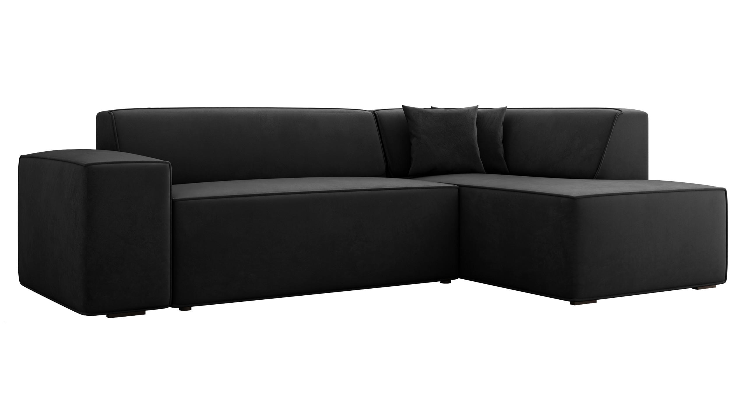 ECKSOFA Lordin, Seite: Rechts - Schwarz, Holz/Textil (267/205cm) - MIRJAN24