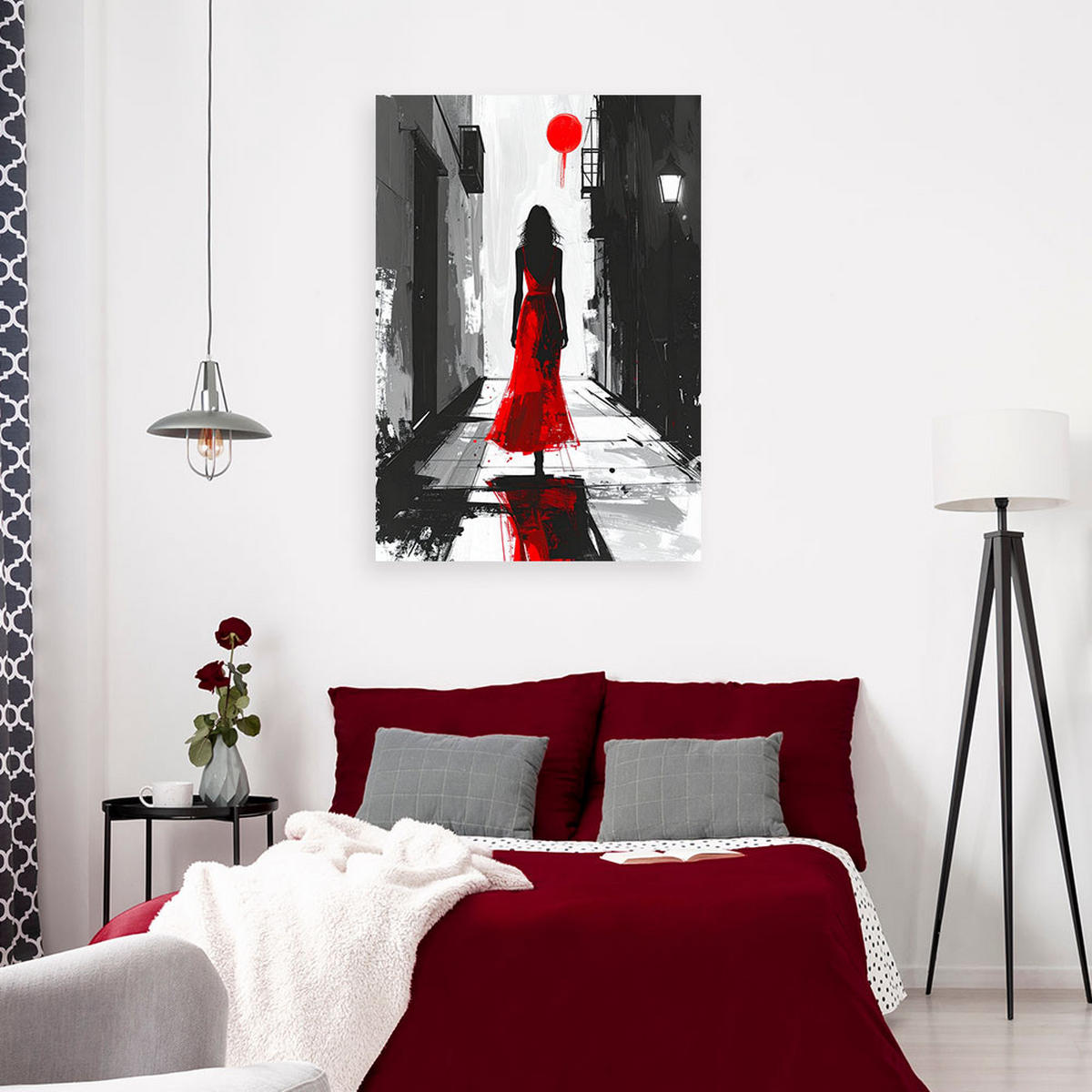 LEINWANDBILD Menschen & Charaktere 80x120cm - Rot, Textil (80/120cm) - Feeby