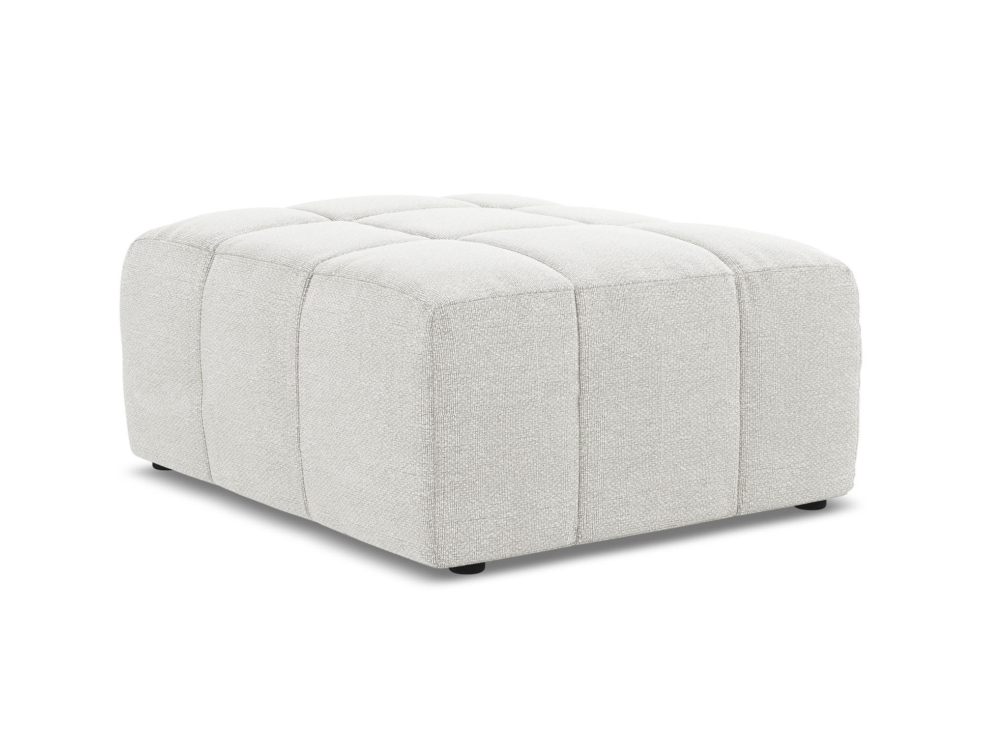 POUF Bouclé Stoff Weiß - Schwarz/Weiß, Holzwerkstoff/Kunststoff (75/41/90cm) - Makamii