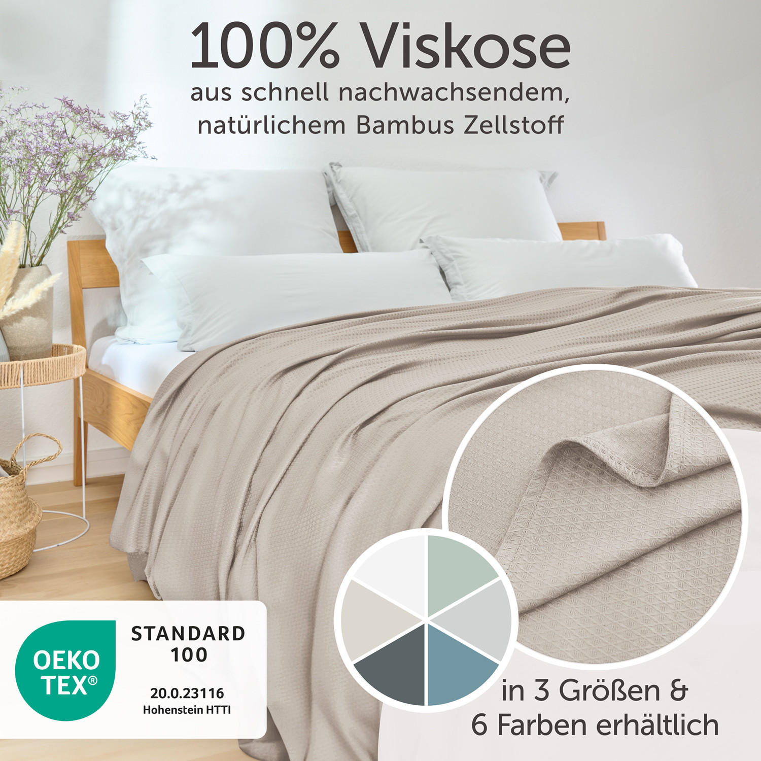 KÜHLDECKE Bambus Viskose 150x200 cm, Taupe - Taupe, Textil (150/200cm) - Blumtal