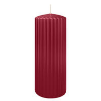 RILLEN KERZEN Bordeaux 200 x Ø 80 mm, 4 Stück - Bordeaux, Paraffin (8/20/20cm) - Wiedemann Kerzen