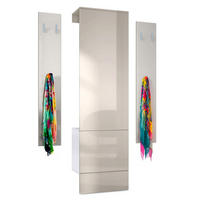 GARDEROBE Hollywood Sandgrau Hochglanz - Sandfarben, Holzwerkstoff (123/193/35cm) - Vladon