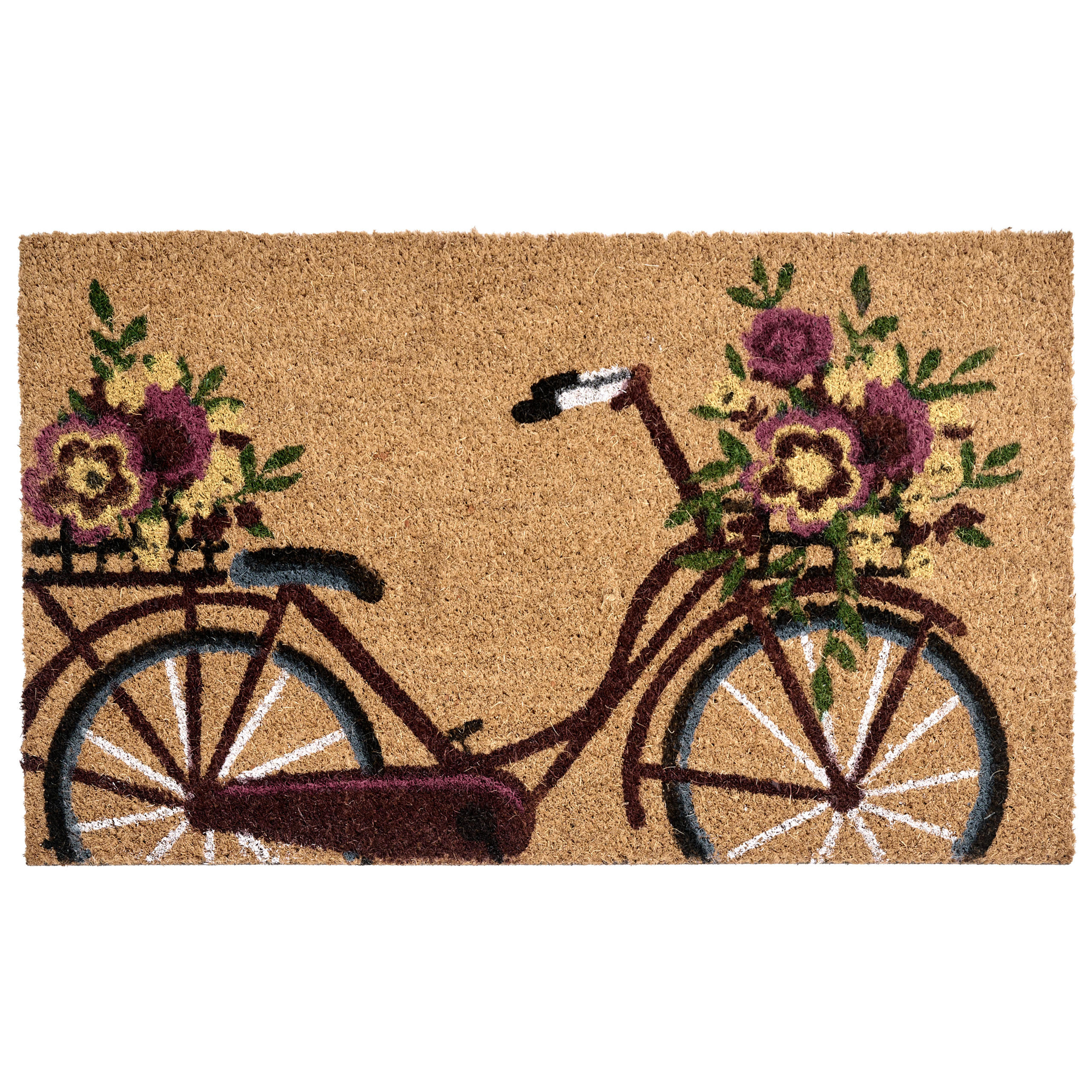 FUSSMATTE Naturfarben 45/75 cm Fahrrad Kokosfasern Avak - Naturfarben, Textil (45/75cm) - Beliani