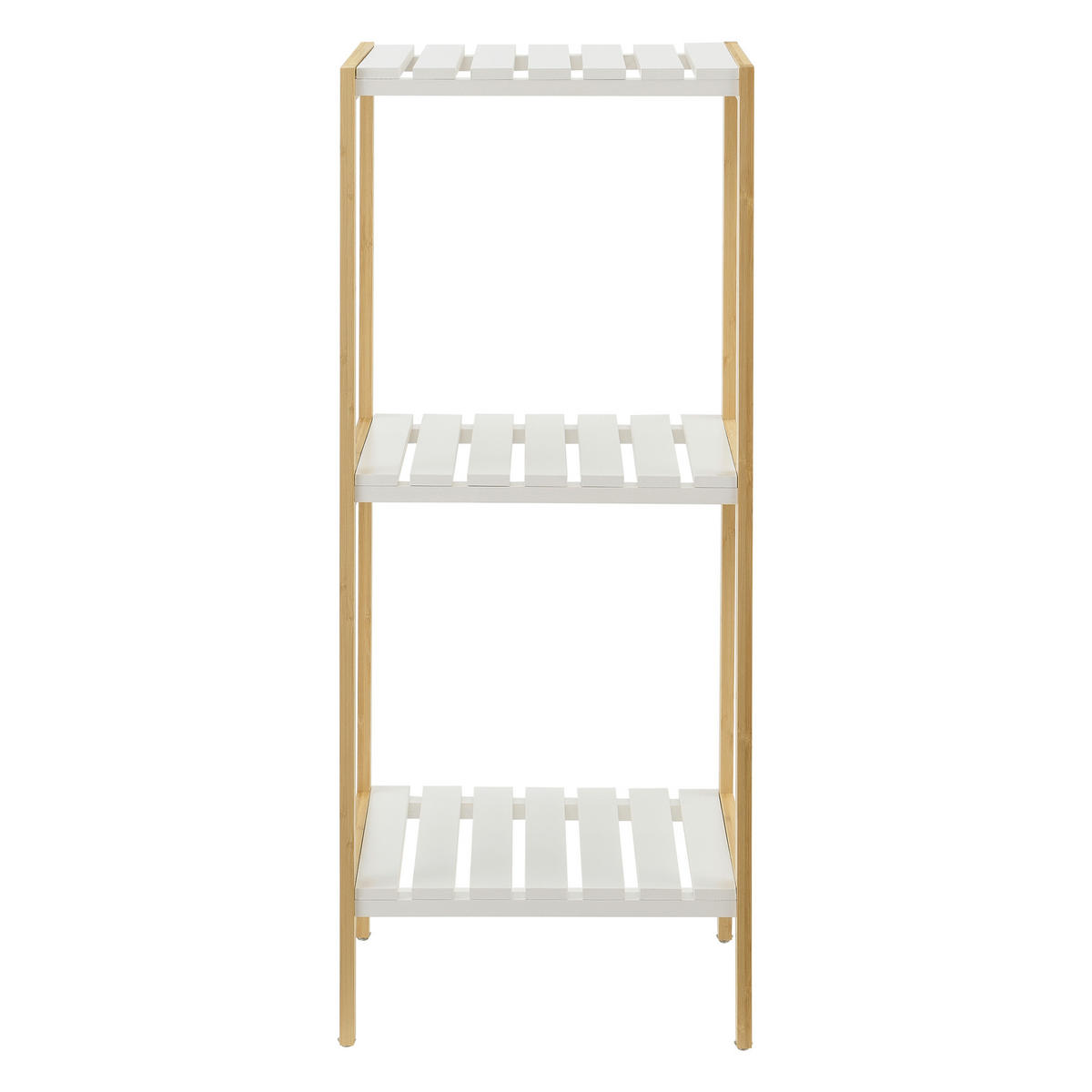 BADEZIMMERREGAL Balsfjord - Naturfarben/Weiß, Holz (33/80/34cm) - [en.casa]