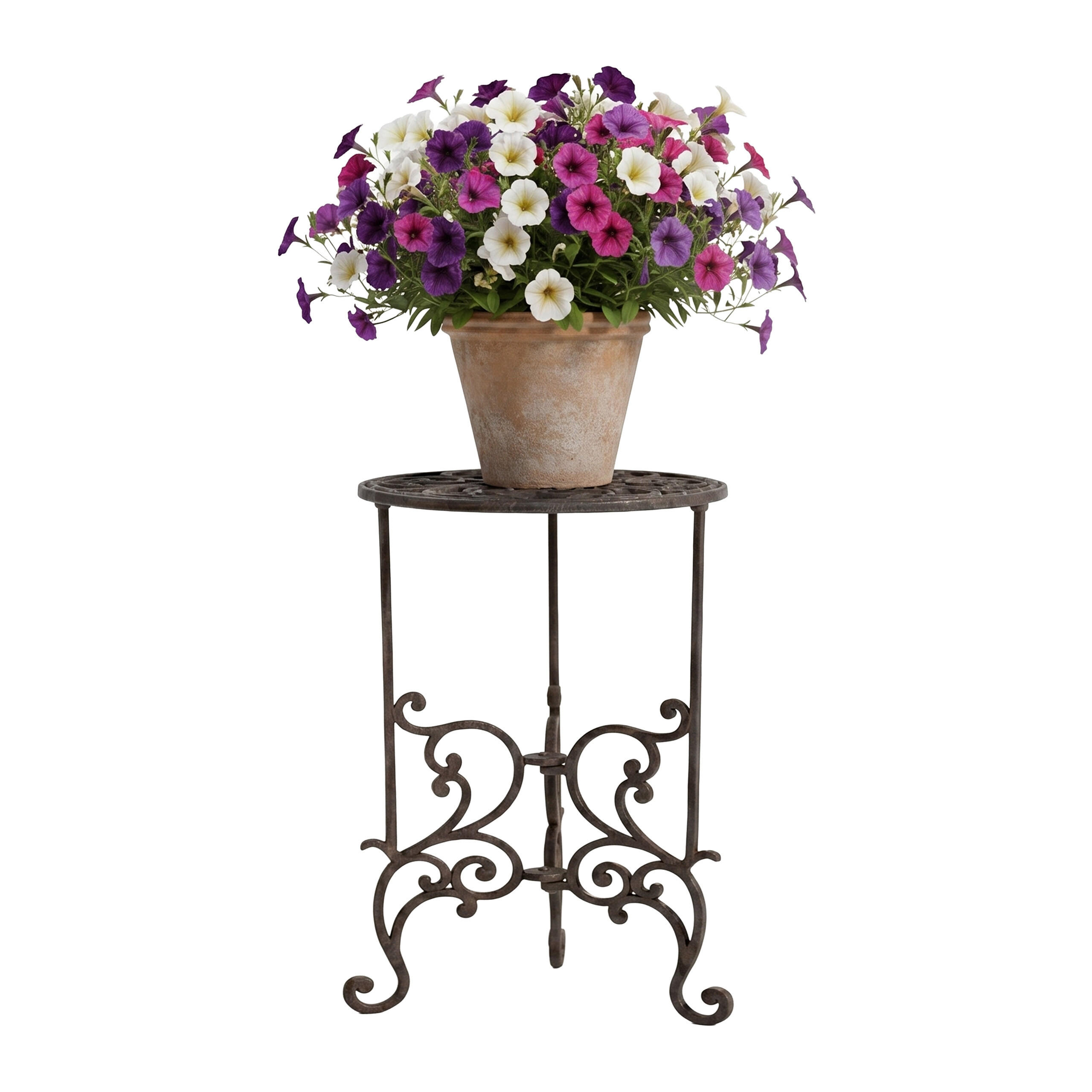 STOJAN na rastliny - tmavohnedá, kov (27.5/49.5/27.5cm) - Relaxdays