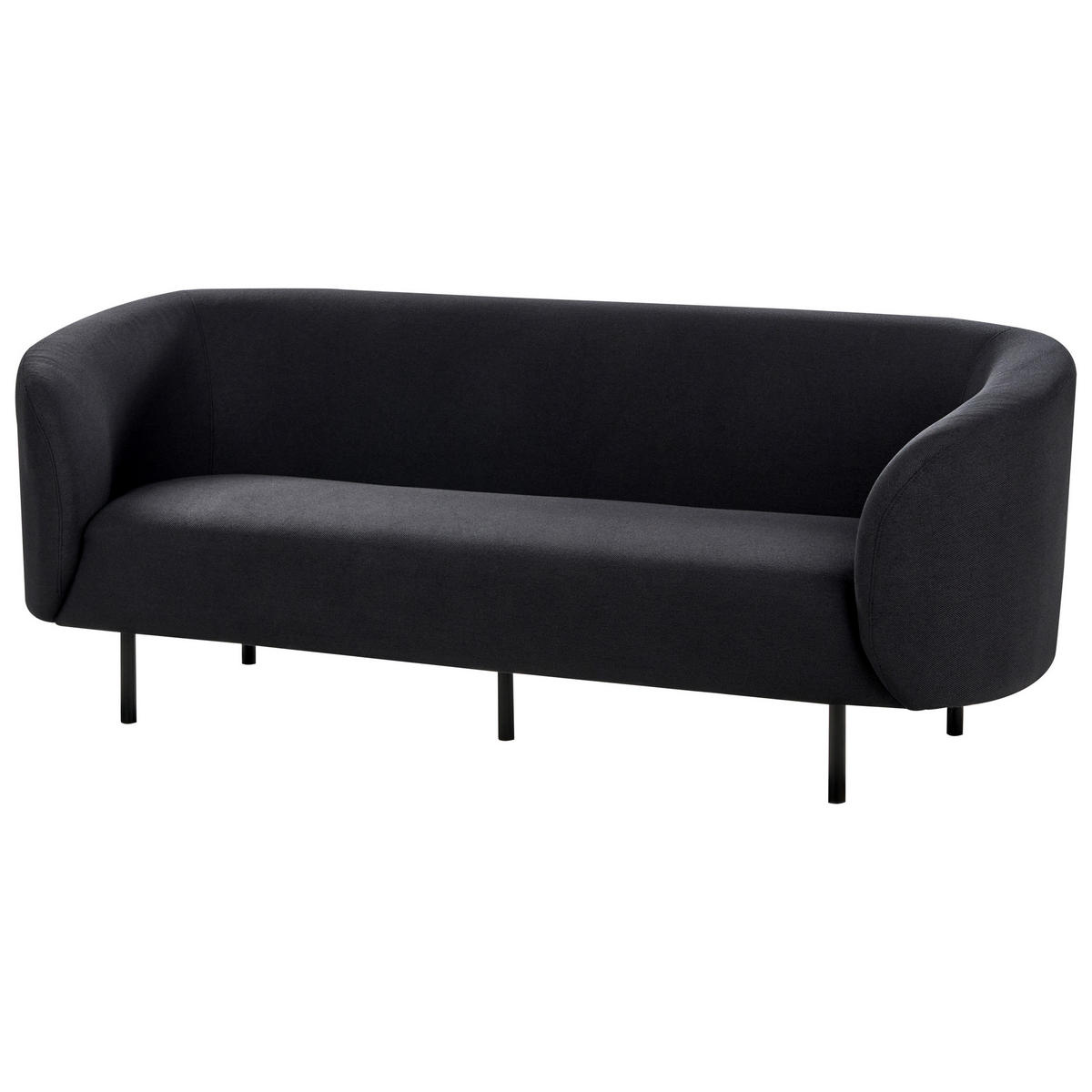 3-SITZER-SOFA Stoff schwarz Loen - Schwarz, Textil (200/79/70cm) - Beliani