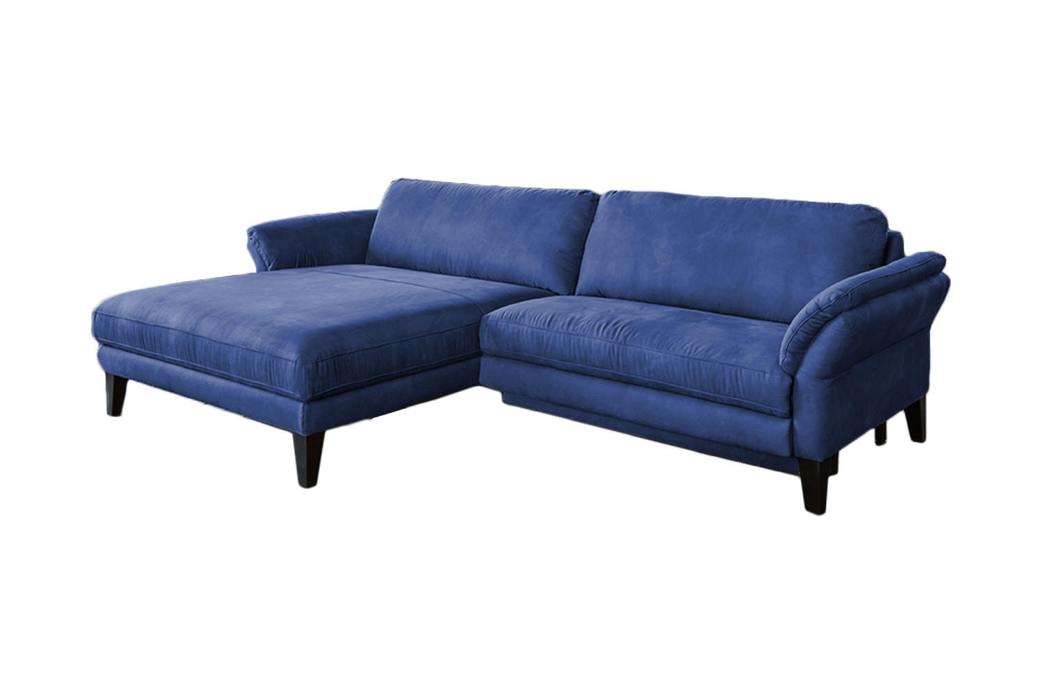 ECKSOFA MALTA Blau Webstoff - Blau/Schwarz, Buchenholz/Textil (302/175cm) - KAWOLA