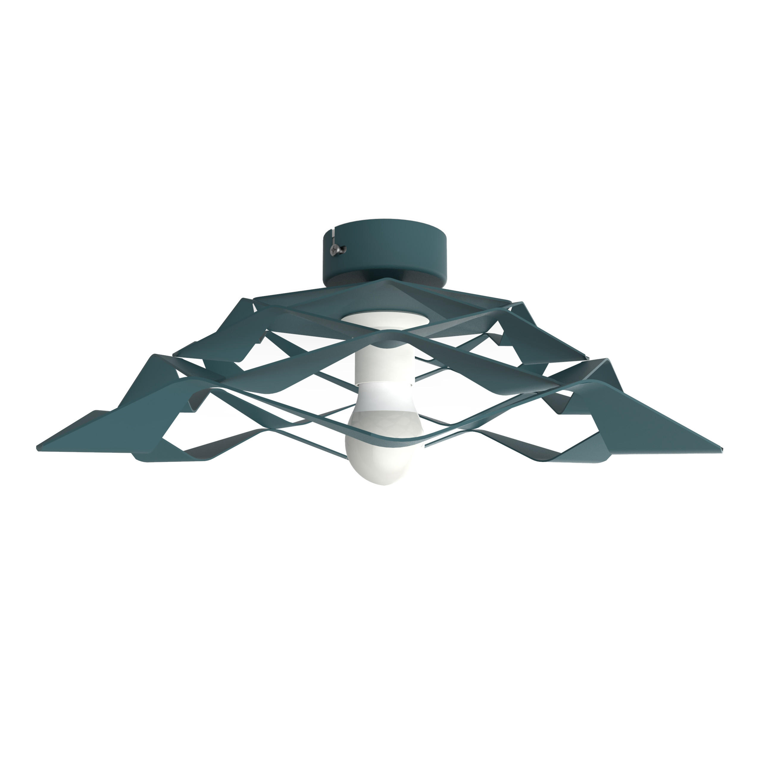 DECKENLEUCHTE - Blau, Metall (40/40/13cm) - Lumicom
