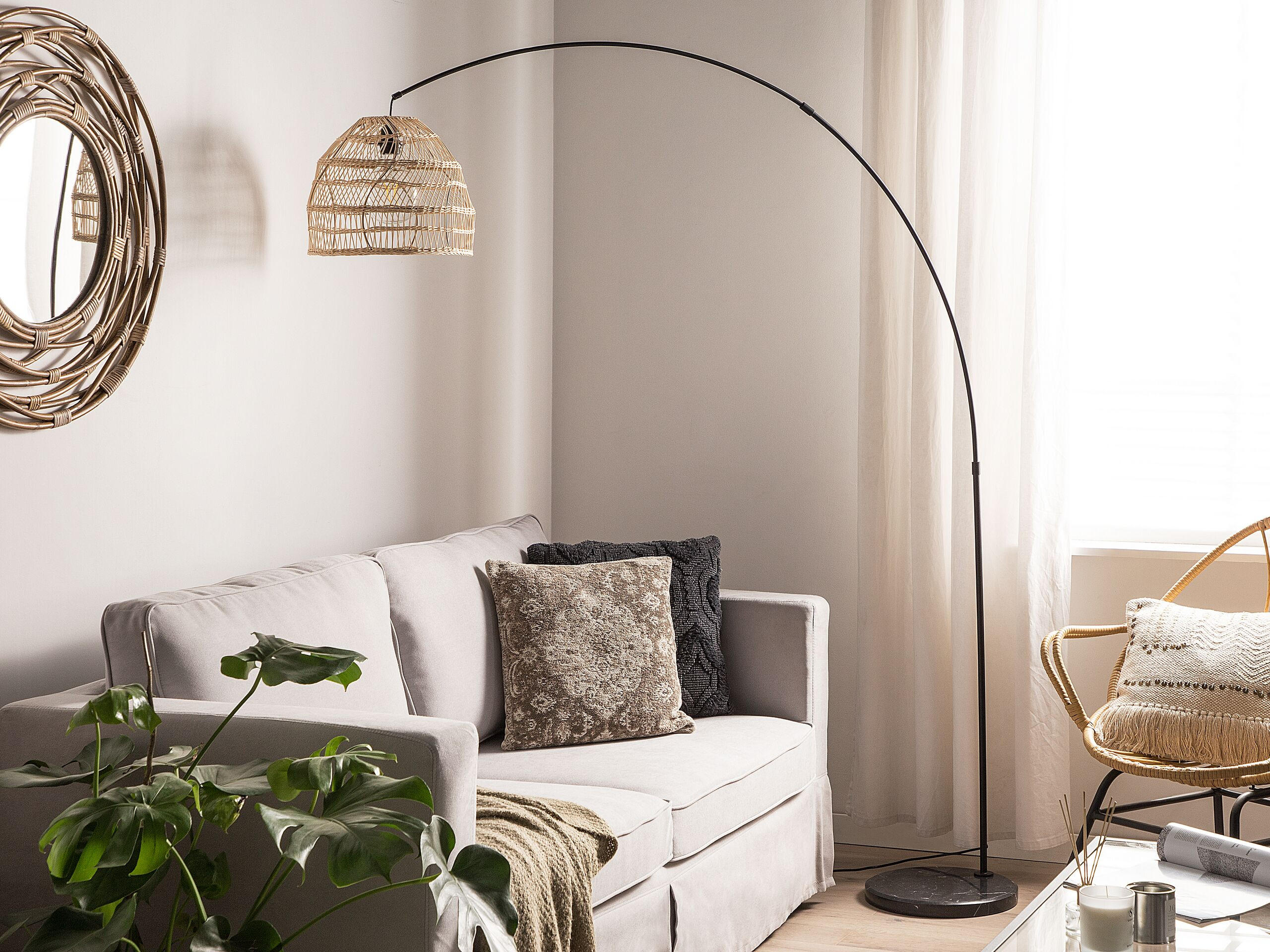 STEHLAMPE Guaviare 130/33/195 cm - Beige, Naturmaterialien (130/33/195cm) - Beliani