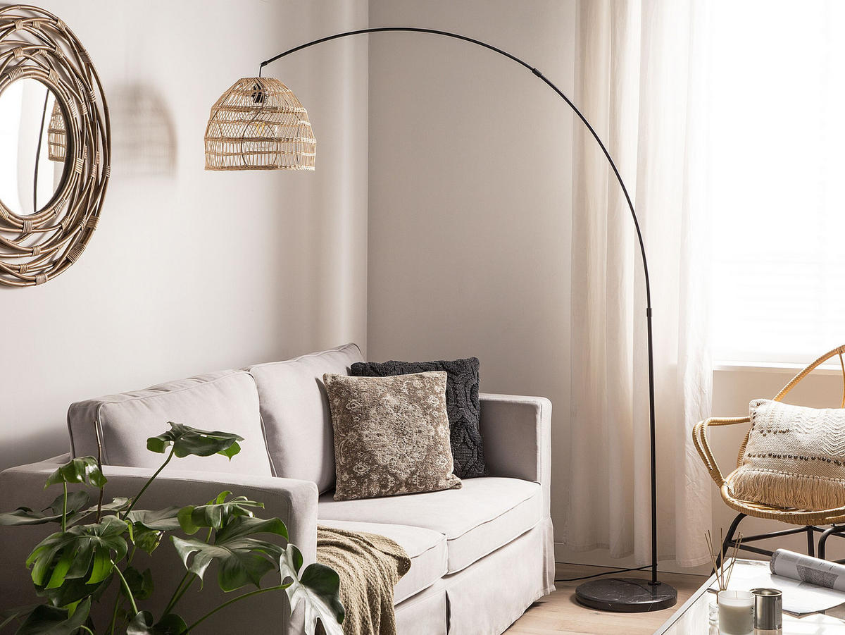 STEHLAMPE Guaviare 130/33/195 cm - Beige, Naturmaterialen (130/33/195cm) - Beliani