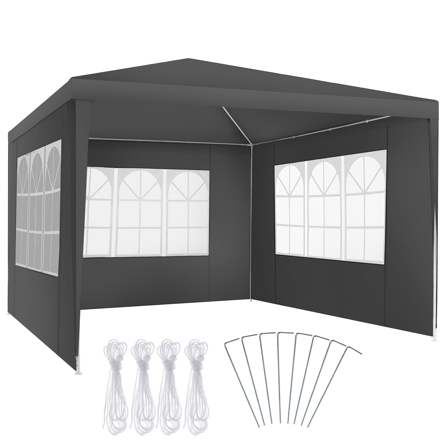 PAVILLON Barinas,wasserdicht,grau - Grau, Kunststoff (300/250/300cm) - tectake