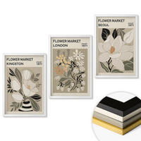 WANDBILDER 3er-Set - 40x60 cm Weißer Rahmen - Retro-Blumen aus Städten rund um die Welt - Weiß, Kunststoff (40/60cm) - ArtPrintCave