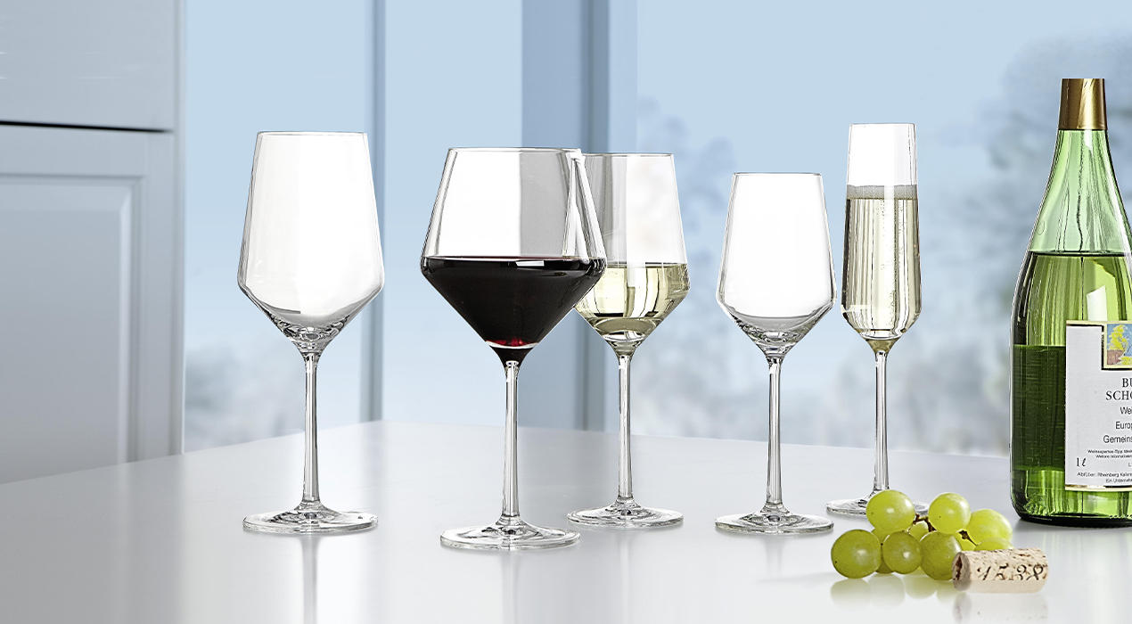 Weingläser für Rotwein und Weisswein