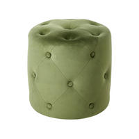 POUF Olivgrün Corolla - Grün, Textil (40/40/40cm) - Beliani
