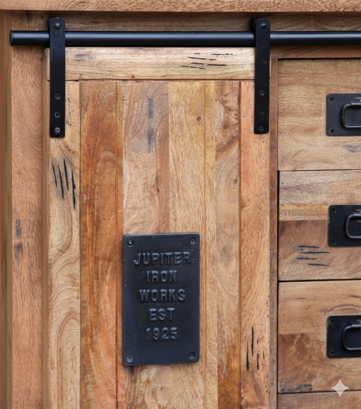 KOMMODE Florenz 90x45x100 cm massives Mangoholz - Schwarz/Braun, Holz (90/100/45cm) - Mr. Deko