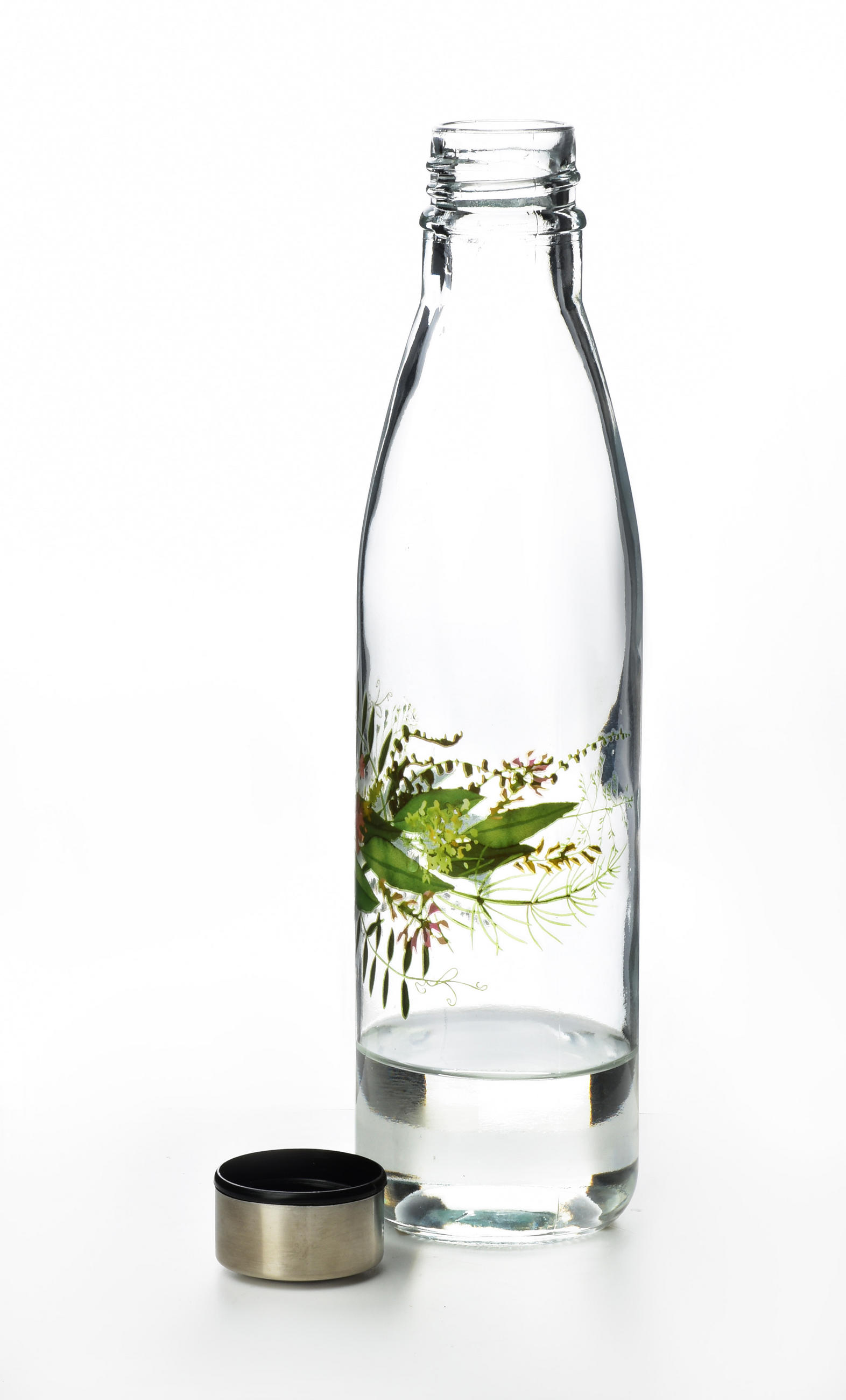 FLASCHE Hollie Idyllic Transparent Grün 7.4/7.4/29.2 cm Glas - Transparent/Grün, Glas (0.75L) - Mondex