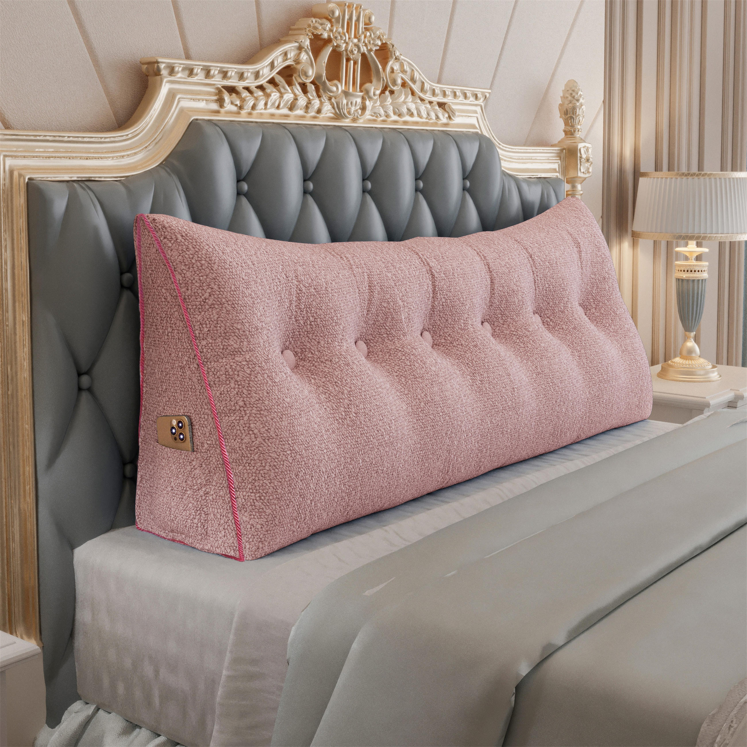RÜCKENKISSEN Plüsch Rosa 180 cm - Altrosa, Textil (50/180cm) - Vercart