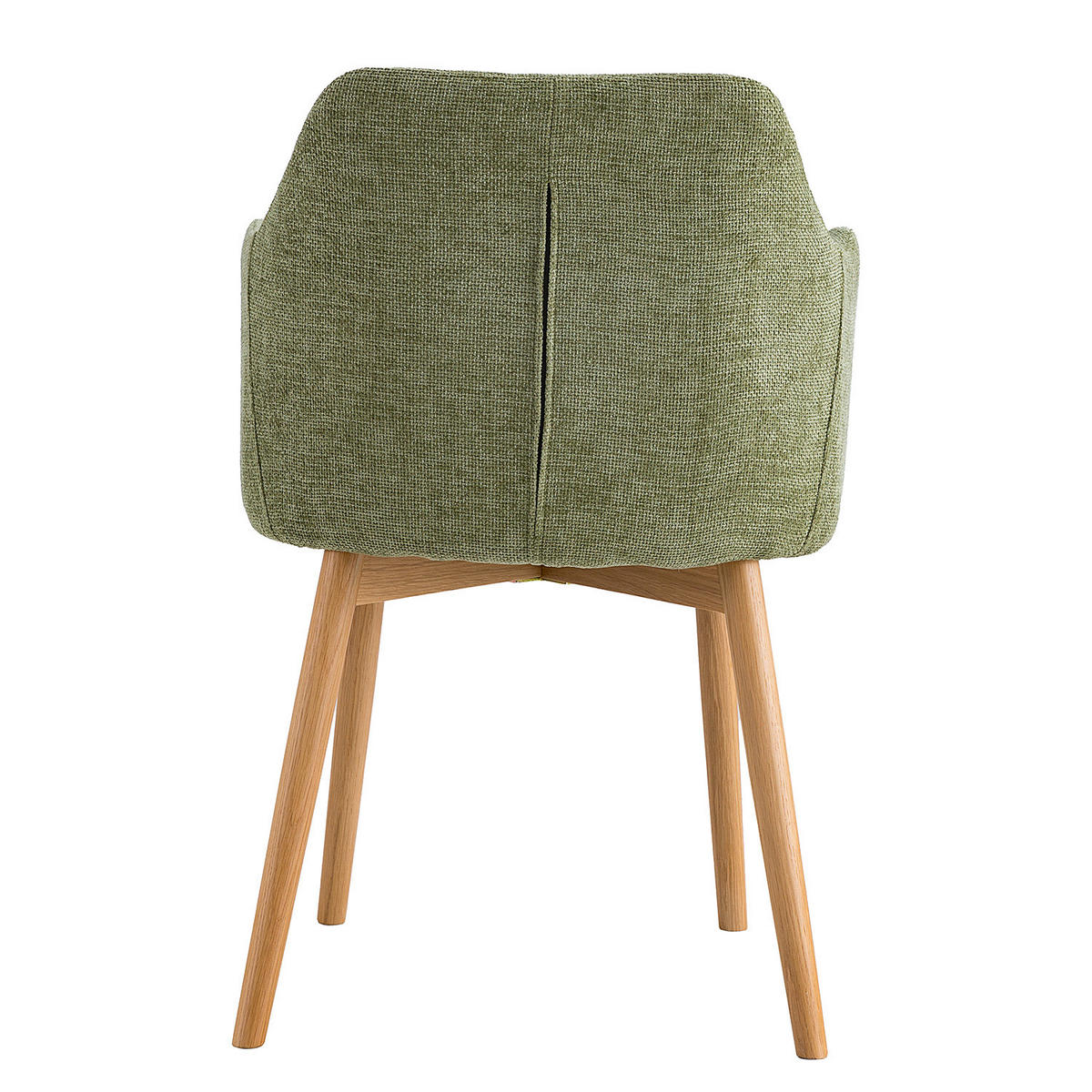 ARMLEHNENSTUHL - Strukturstoff, 2er-Set - Eichefarben/Olivgrün, Textil (55/85/60cm) - home24