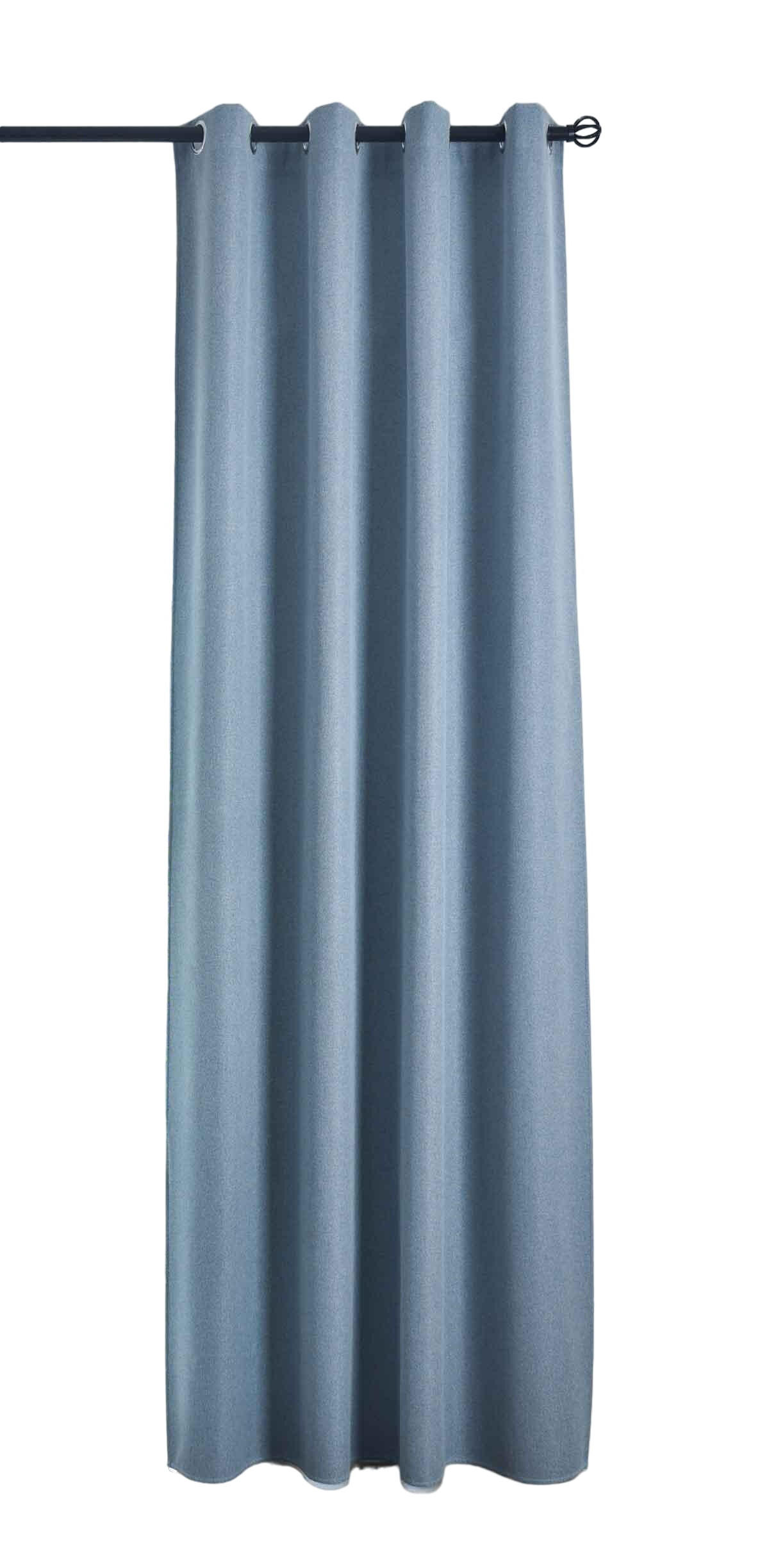 VORHANG MÜNCHEN DARK HxB 225x145 cm Blau - Blau, Textil (145/225/225cm) - Gardinenbox