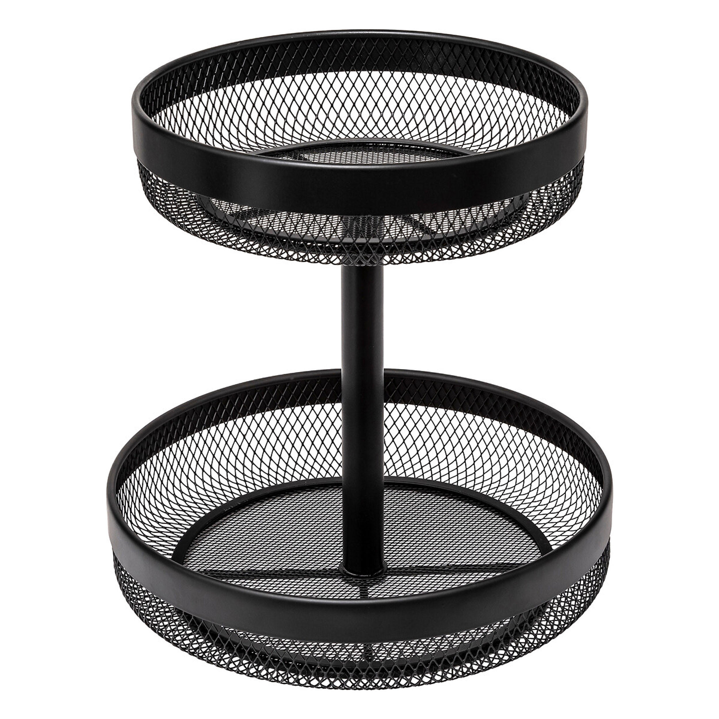 OBST-ETAGERE Mayaj, 2-Stöckig, Stahl, Schwarz, H 31 cm - Schwarz, Metall (7.5/32.5cm) - 5five Simply Smart