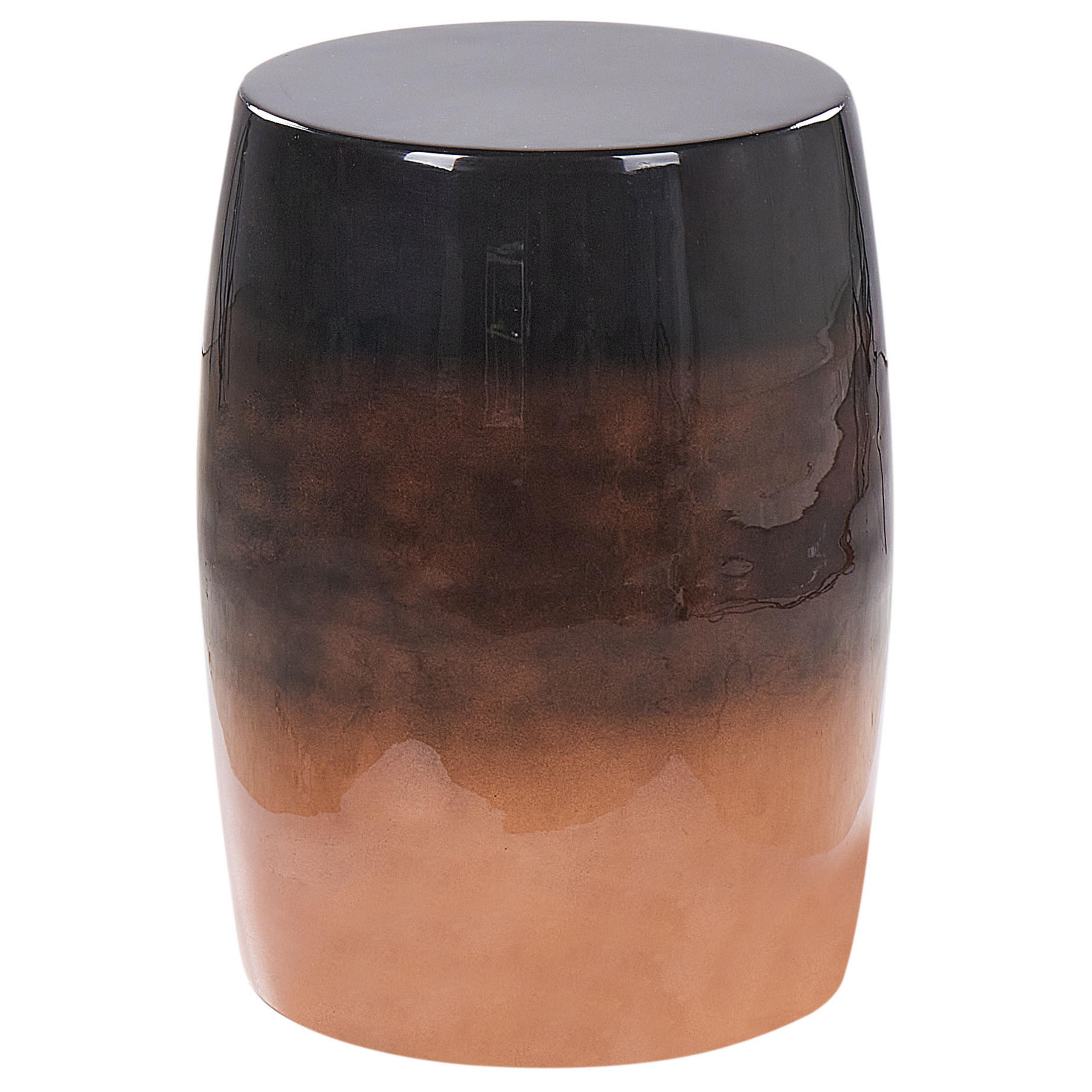 BEISTELLTISCH Metall goldbraun/schwarz rund 26 cm Fraguita - Schwarz/Braun, Metall (40/40/40cm) - Beliani