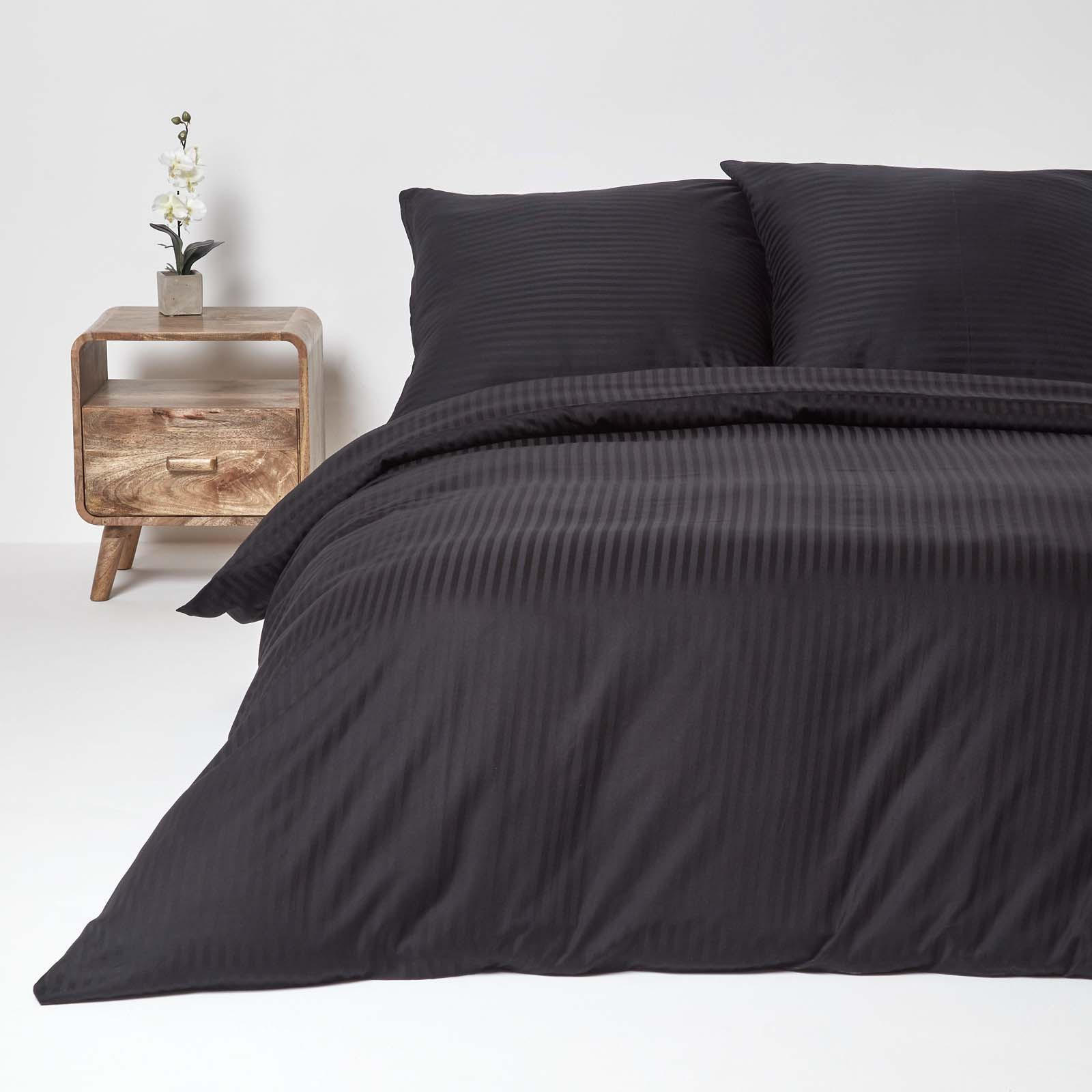BETTWÄSCHE Damast Fadendichte 330 - Schwarz, Textil (240/220cm) - Homescapes