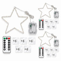 ZVEZDA Bela LED 3-delni-set 30 cm toplo bela - bela, kovina/umetna masa (29/30/2cm) - Relaxdays