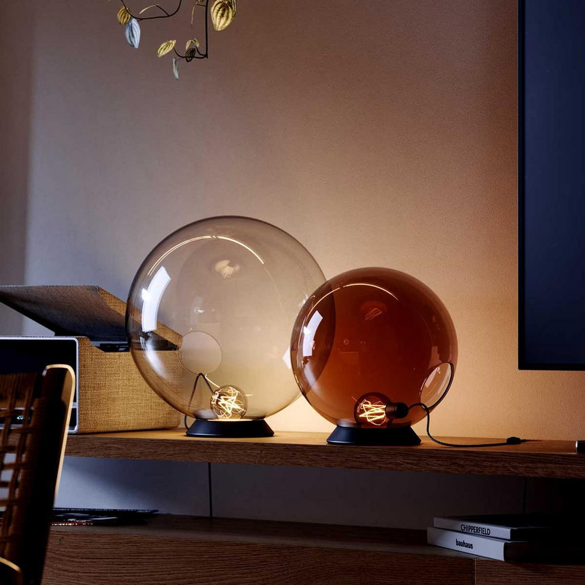 TISCHLAMPE Orb Braun Ø 30cm - Braun, Glas (30/30/30cm) - s.luce