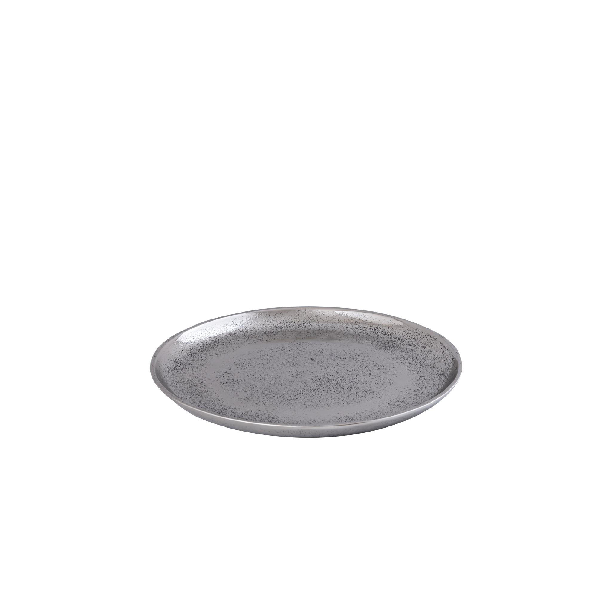 SCHALE Afta Silber 30/30/2.5cm - Silberfarben, Metall (2.5cm) - PTMD Collection