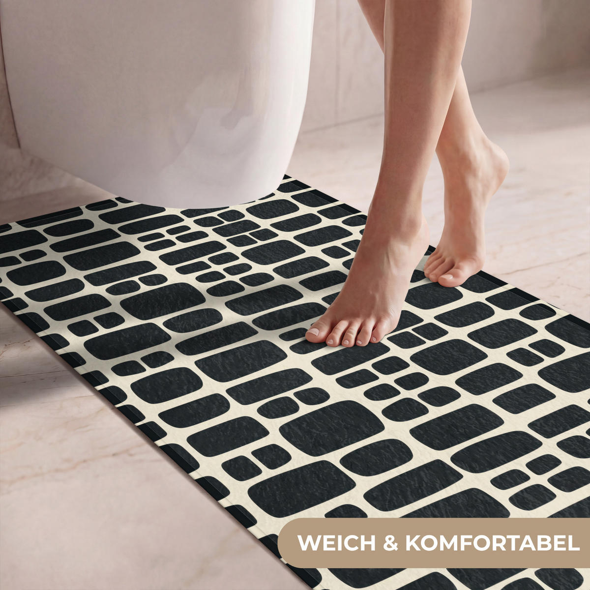 WC PŘEDLOŽKA Moderní - organické - černé 60x120 cm - antracitová, textil/plast (60/1cm) - OnlyWow