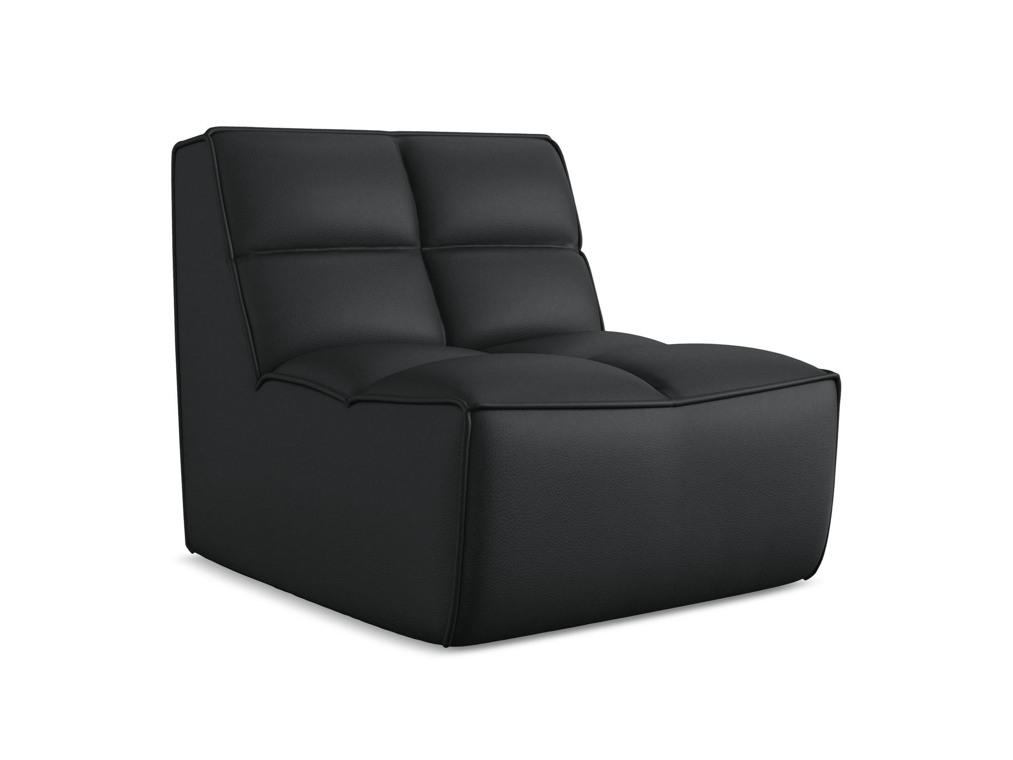 SESSEL Kunstleder Schwarz - Schwarz/Grau, Leder/Kunststoff (80/75/93cm) - Makamii