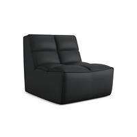 SESSEL Kunstleder Schwarz - Schwarz/Grau, Leder/Kunststoff (80/75/93cm) - Makamii