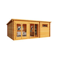 GARTENHAUS Holz Atrium - Pinienfarben, Holz (598/230/420cm) - Alpholz