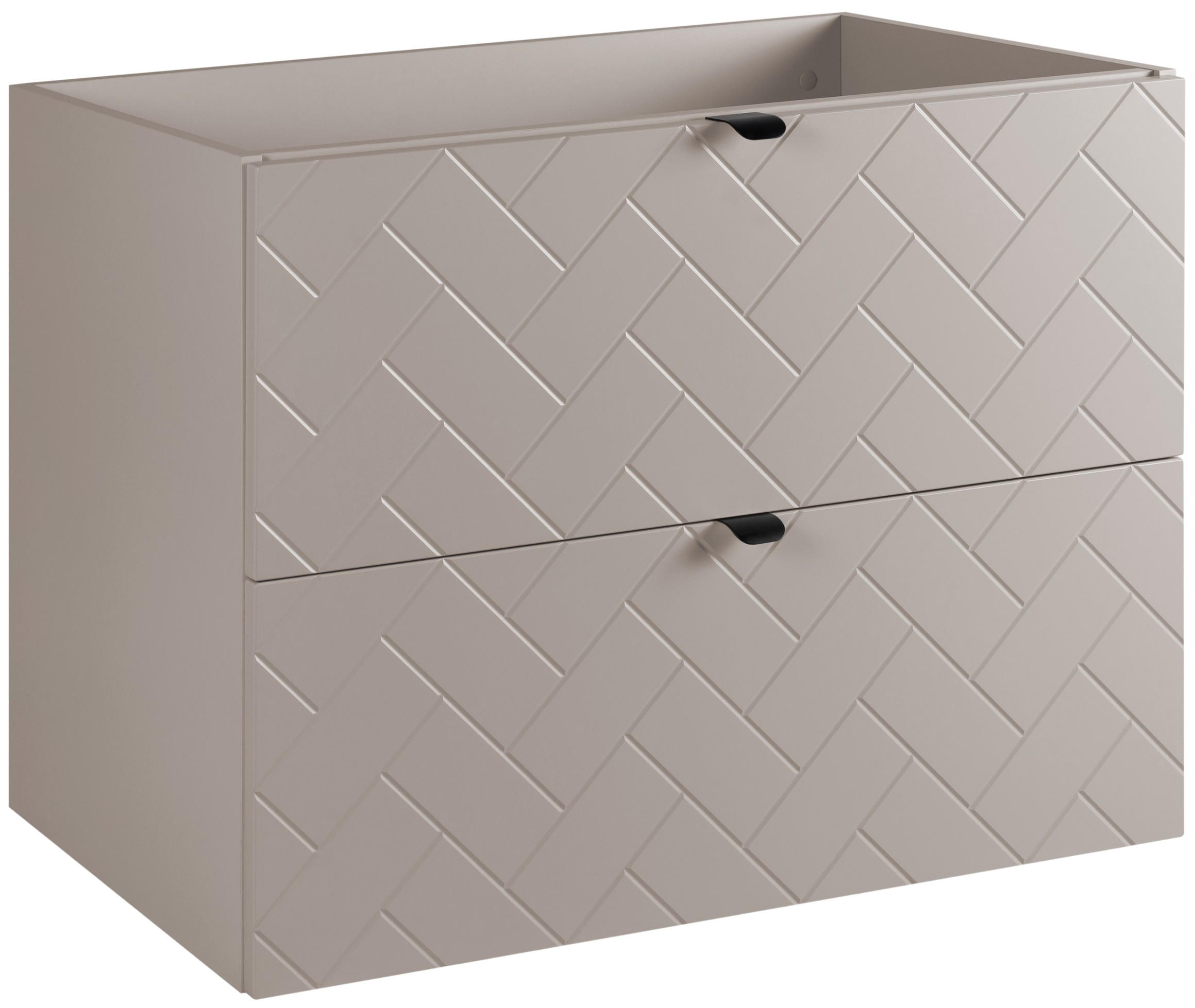 WASCHBECKUNTERSCHRANK TREND Kaschmir matt 80/46/60 cm - Schwarz, Holzwerkstoff (80/60/46cm) - Rodan