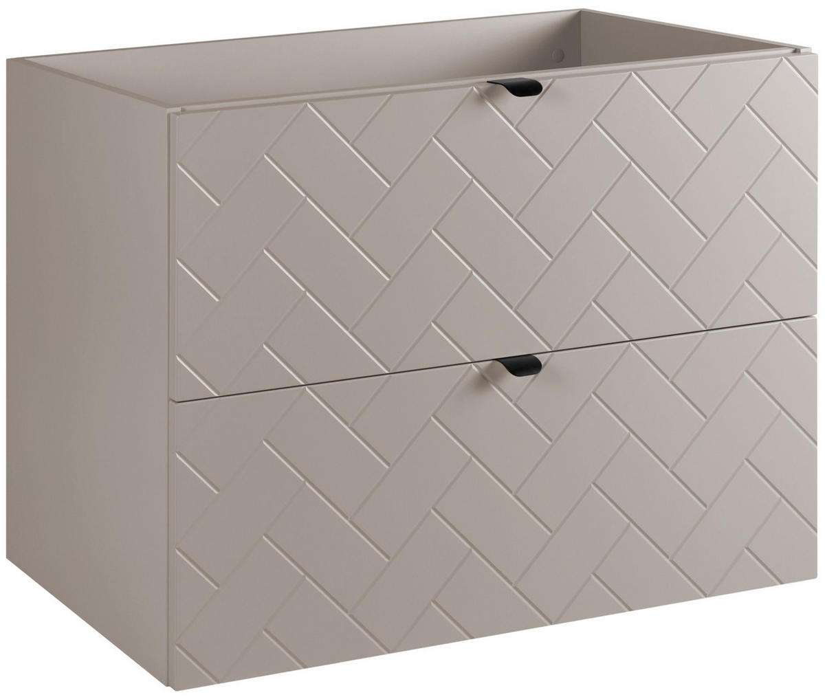 WASCHBECKUNTERSCHRANK TREND Kaschmir matt 80/46/60 cm - Schwarz, Holzwerkstoff (80/60/46cm) - Rodan