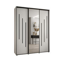SCHWEBETÜRENSCHRANK 235,2/200/60 3-türig - Schwarz/Weiß, Holz/Metall (200/235/60cm) - Abiks Möbel
