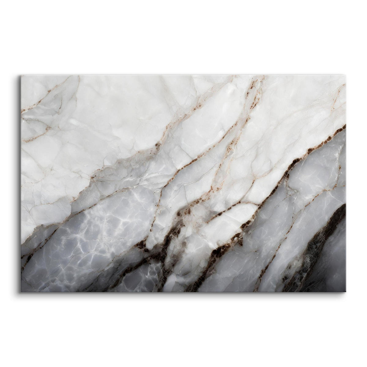 LEINWANDBILD MARMOR Imitation Moderne Muster für Büro 70/50 cm - Weiß/Grau, Textil (70/50cm) - Muralo