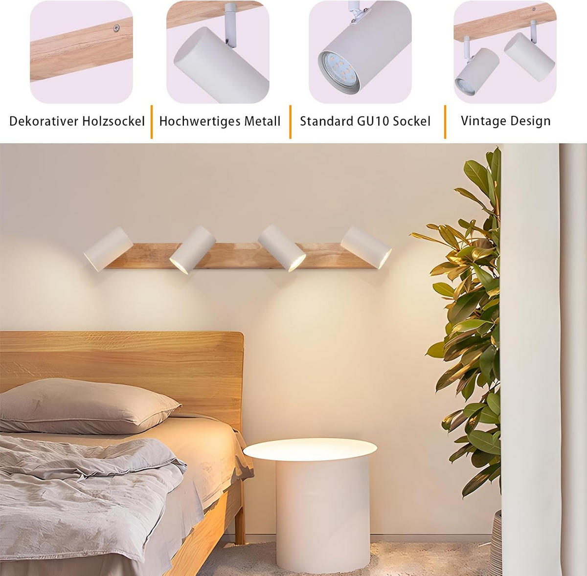 DECKENSTRAHLER Glühstern 10.5/14.3/49.5 cm - Weiß, Metall (49.5/10.5/14.3cm) - ZMH