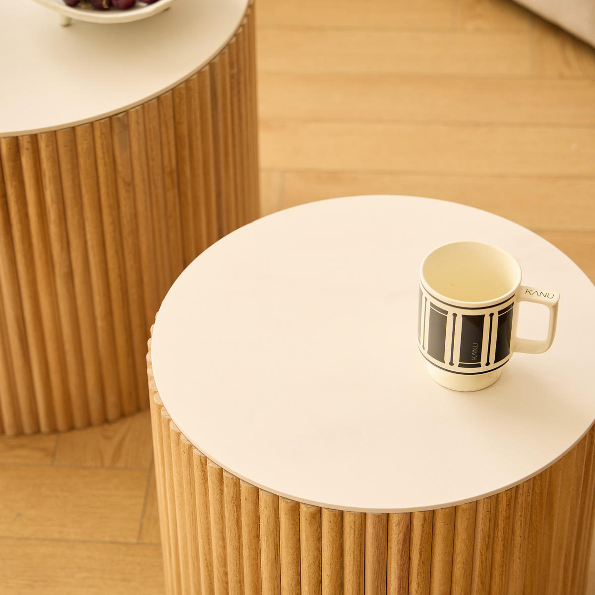COUCHTISCH (2er set) Rund Braun 50 x 50 x 39 cm - Braun, Holz (50/50/38.5cm) - Nordlys