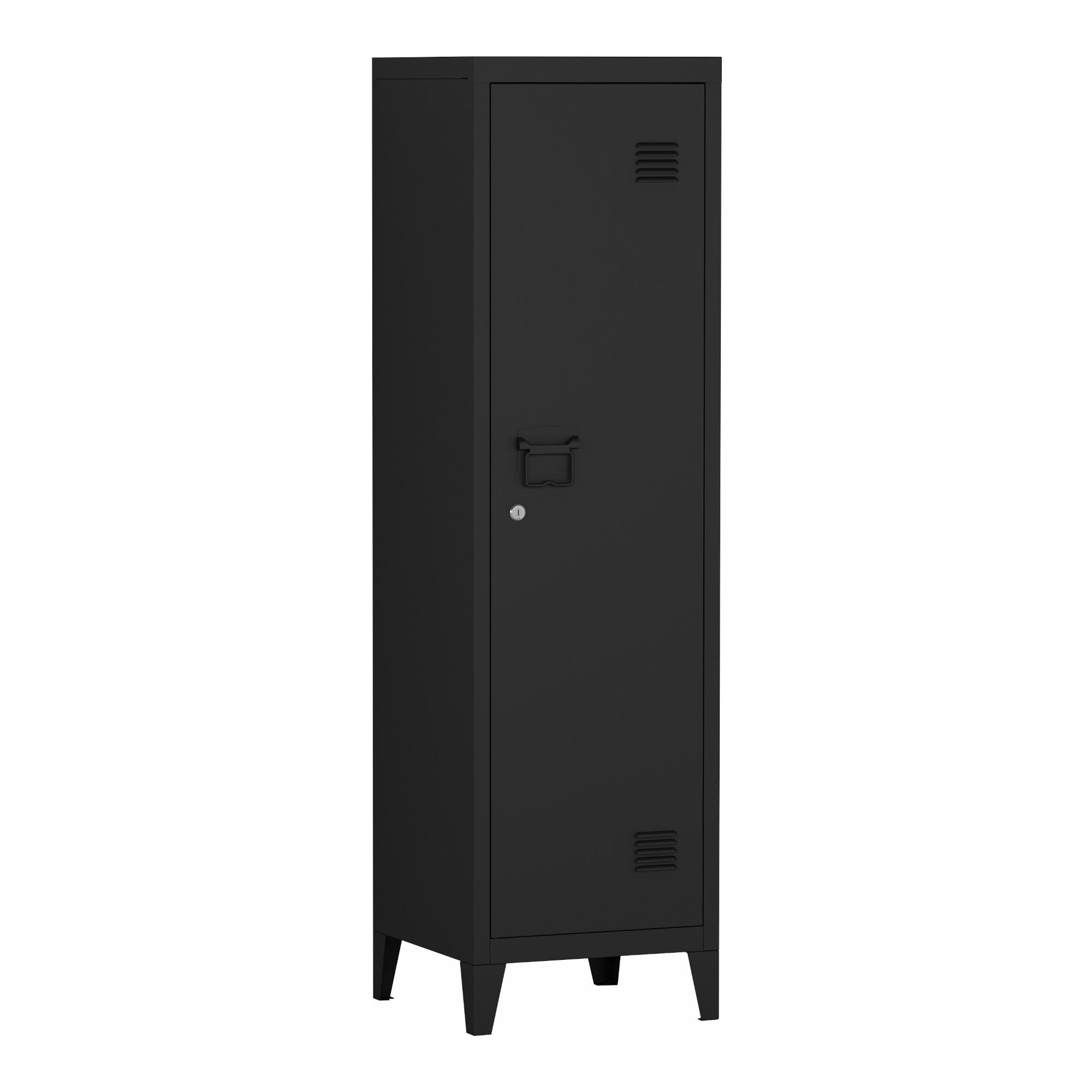 EINZELSPIND Kurikka - Schwarz, Metall (38/137/38cm) - [en.casa]