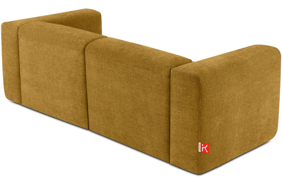 2-SITZER-MODULSOFA BUFFO mit extrem weicher und bequemer Sitzfläche, Gewebestoff, Honig - Honig, Textil (210/73/96cm) - KONSIMO®