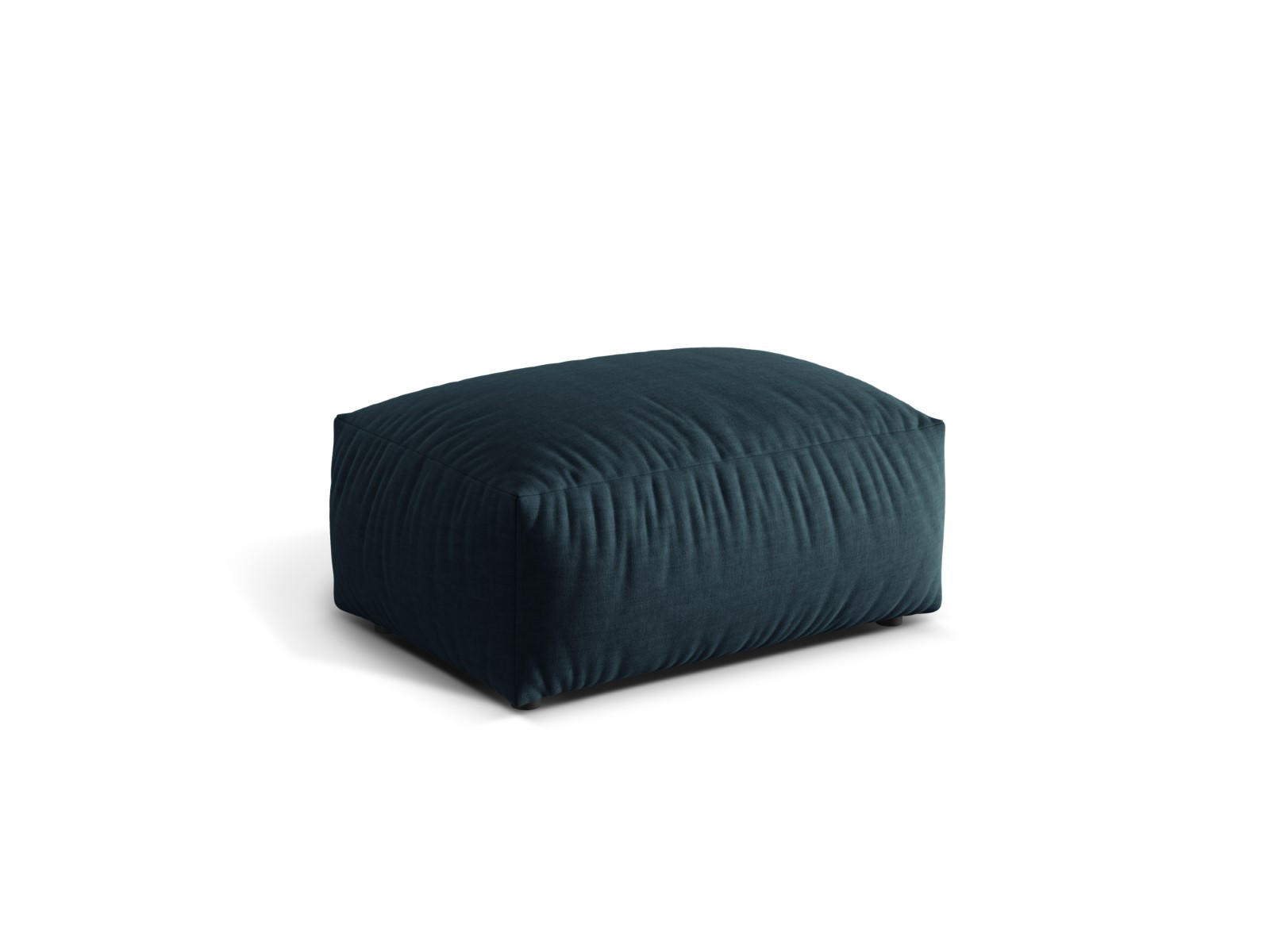 POUF Martina aus strukturiertem Stoff jeansblau - Blau, Textil (65/44/95cm) - Micadoni