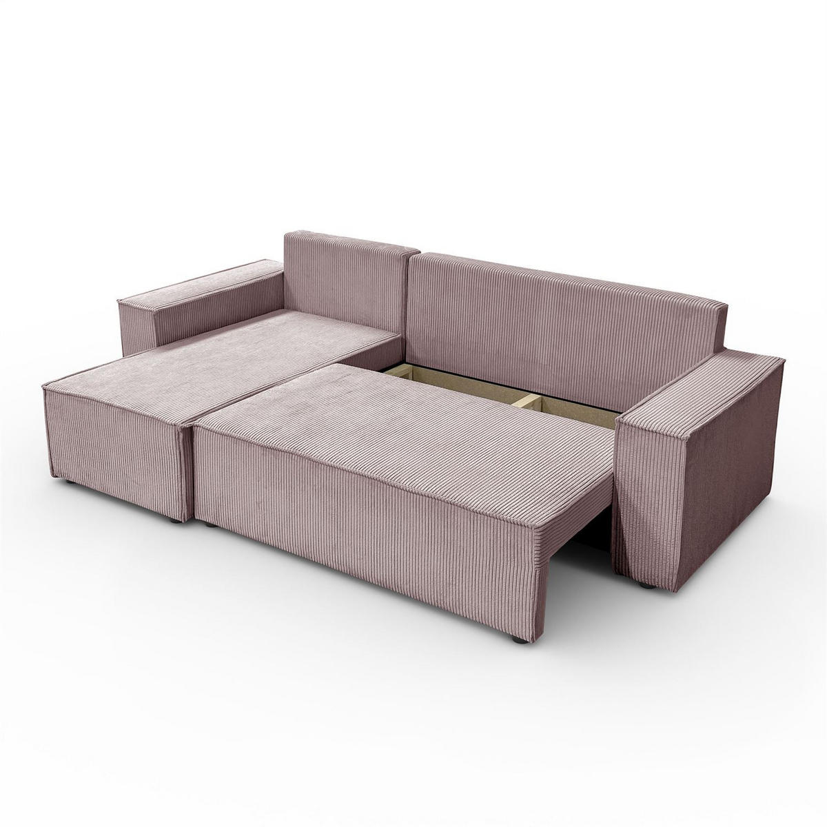 GEPOLSTERTES Ecksofa CARLOS L, Poso 27 - Rosa, Textil (247/143cm) - Lookway