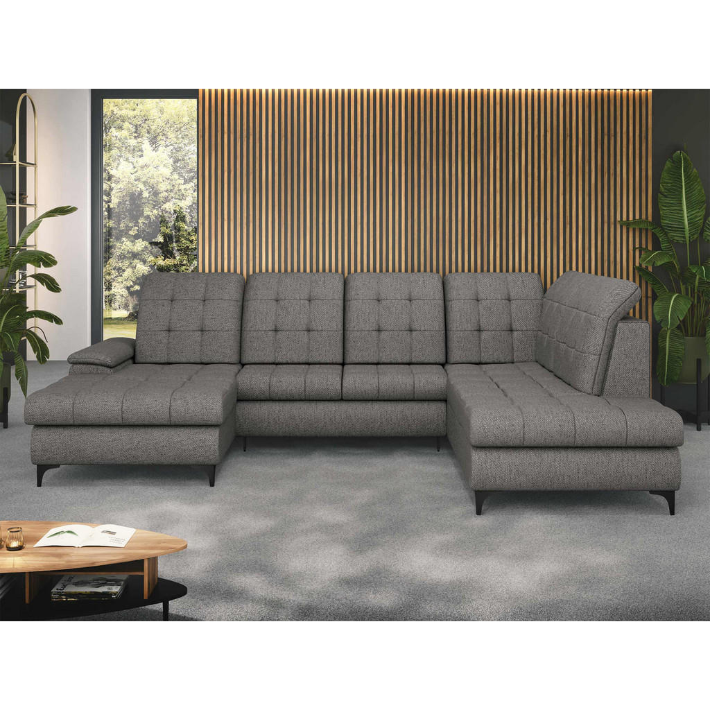 Thumbnail - Mirjan24 Wohnlandschaft, Dunkelgrau, Textil, 7-Sitzer, U-Form,Rechteckig, 330x105x212 cm, Wohnzimmer, Sofas & Couches, W...