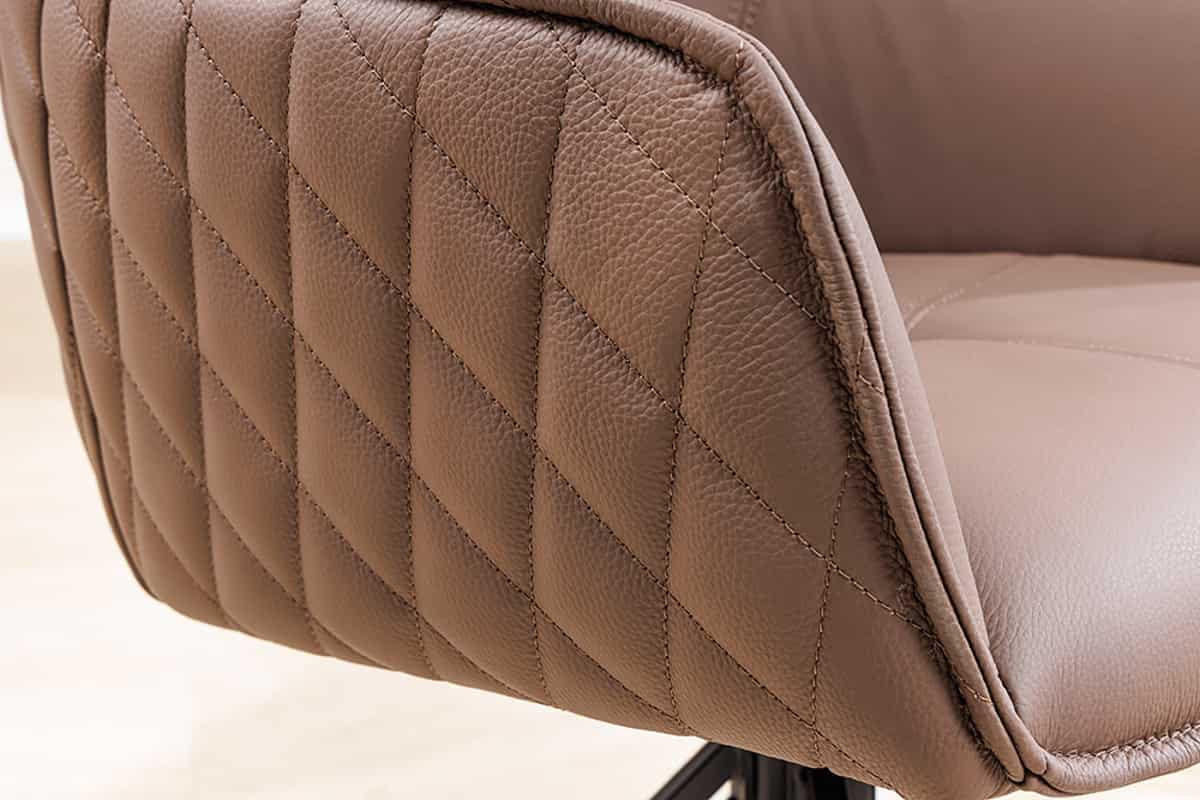 STUHL EUPHORIA Echtleder Braun 80 cm - Schwarz/Braun, Leder/Metall (58/82/60cm) - riess-ambiente